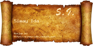 Simay Ida névjegykártya